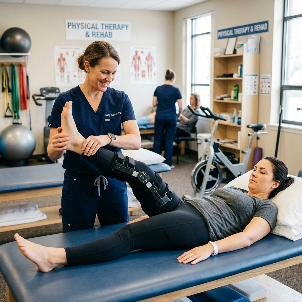 Post-surgical recovery therapy session